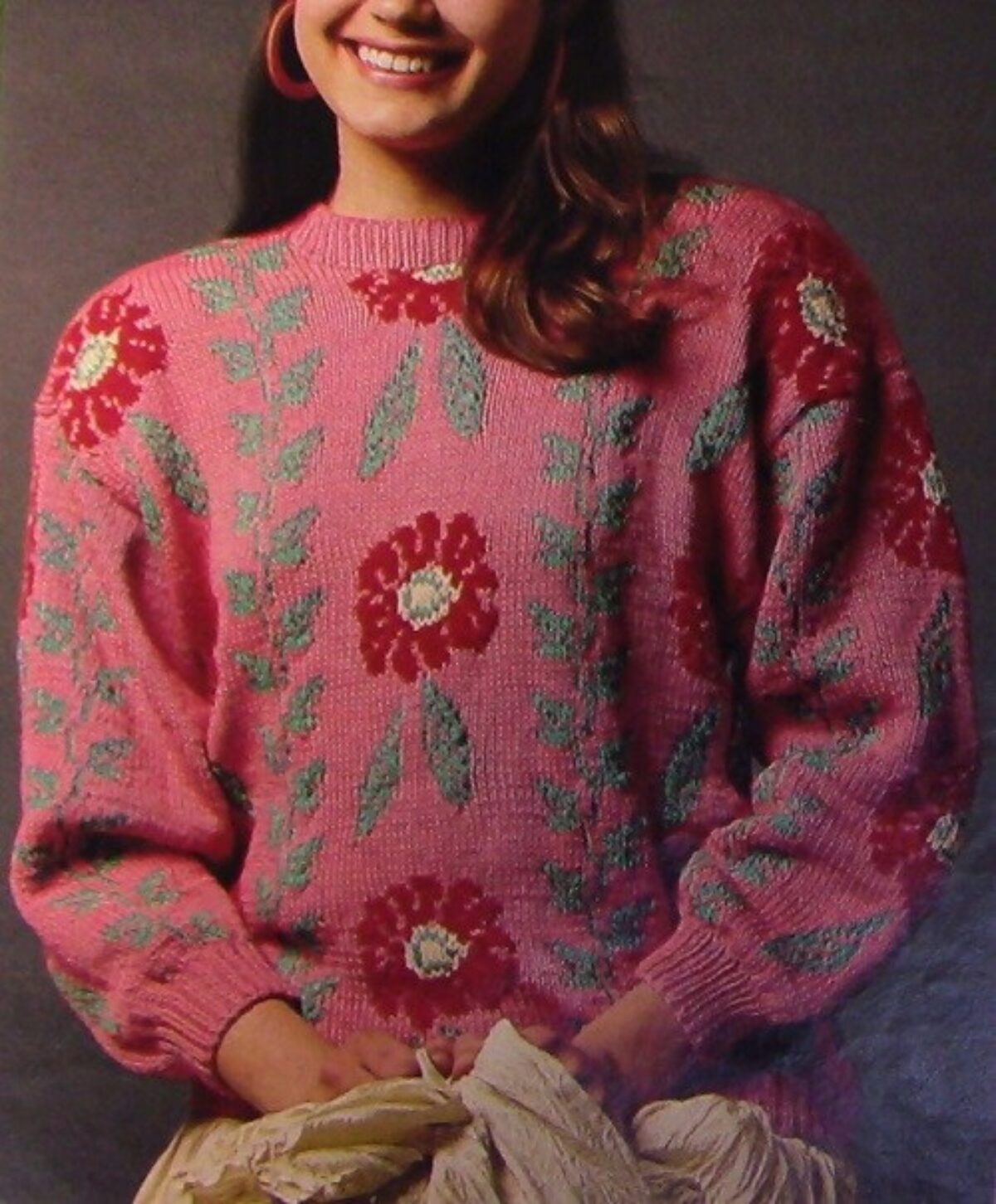 zzz vintage flower knit Flower-Trail-Pullover-Knitting