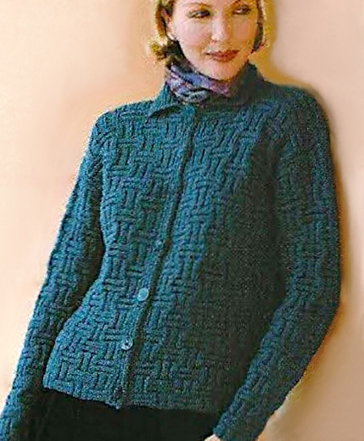 トップス Bamboo Basket Pattern Knitted Cardigan Basket-Stitch-Cardigan-
