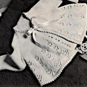 Baby's Jacket in Openwork Stitch from Fingering or Baby Yarn - Vintage Knitting Pattern.